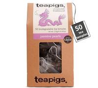 teapigs Jasmine Tea Bags - Hand-Rolled Chinese Green Tea with Fresh Jasmine Flowers - Caffeinated & Refreshing - Great Taste Award-Winning - 50 Eco-Friendly Biodegradable Tea Temples (1 Pack)