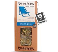 teapigs Lemon & Ginger Tea - Caffeine-Free Herbal Tea Bags with Ginger, Lemon & Liquorice Root - Natural and Refreshing Blend - 15 Temples