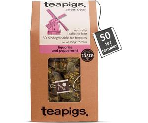 Teapigs Liquorice and Peppermint Tea Made with Whole Flowers 1 Pack of 50 Tea