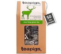 Teapigs Mao Feng Whole Leaf Green Tea Bags - Authentic Chinese Green Tea with Peachy Notes - Light, Refreshing & Naturally 0 Calories - 50 Biodegradable Tea Temples (1 Pack)