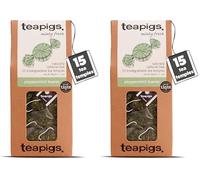 teapigs Peppermint Tea - Caffeine-Free Mint Tea Bags with Whole Peppermint Leaves - Fresh and Minty Blend - 15 Temples (Pack of 2)