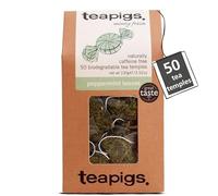 teapigs Whole Leaf Peppermint Tea Bags - Caffeine-Free Herbal Infusion for Digestion & Freshness - Biodegradable Tea Temples, Sustainably Sourced - 50 Teabags (1 Pack)