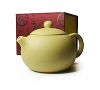 Teapot 220ml Chinese Zisha Clay Yellow Xishi Pots Huangduan Ball Filter Infuser for Loose Tea (Middle Capacity)