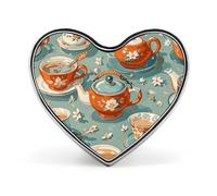 Teapot and Mug Dragonfly by The Lake Lapel Pin - Heart Shape Brooch Pins for Men & Women Suit Accessories, 1" Lightweight Enamel Lapel Pins Buttons for Backpacks, Hats, Bags, Lanyards