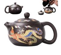 Teapot Ceramic Dragon and Phoenix Chinese Teapot Color Changing Kung Fu Tea Pot with Handle and Infuser 250ml Wide Mouth Traditional Teapot Tea Gift, Foam Package