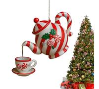 Teapot Christmas Ornaments Christmas Ornaments Set For Tree Decorations Hanging Acrylic 2D Tea Pot Decorations, Hanging Pendant Rustic Bag Charm Home Decor For Indoor Outdoor