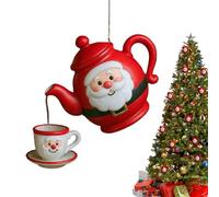 Teapot Christmas Ornaments Christmas Ornaments Set For Tree Decorations Hanging Acrylic 2D Tea Pot Decorations, Hanging Pendant Rustic Bag Charm Home Decor For Indoor Outdoor