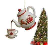 Teapot Christmas Ornaments Christmas Ornaments Set For Tree Decorations Hanging Acrylic 2D Tea Pot Decorations, Hanging Pendant Rustic Bag Charm Home Decor For Indoor Outdoor