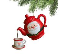 Teapot Christmas Tree Decorations | 2D Acrylic Rustic Charm Holiday Ornament for Home, Wall, Window, Shelf, Car, Garden Decor