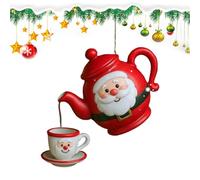Teapot Christmas Tree Ornaments | 2D Acrylic Tea Pot Christmas Decorations - Rustic Home Decor Party Supplies for Indoor Outdoor Fireplace Shelf Window Office Garden Yard