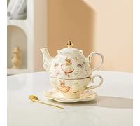 Teapot cup combo,Teapot and Teacup for One,Tea Cup and Saucer Set-Tea Pot Set Gift for Girl Women,Rabit