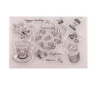 Teapot Flower Silicone Clear Seal Stamp Scrapbooking Embossing Photo Album Seal A Meal Bags Food Saver