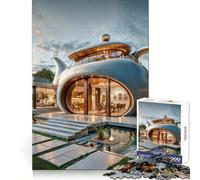 Teapot House Architecture Jigsaw Puzzle for Teenagers 1000 Pieces Cognitive Toy Quiet Hobby Premium Edge (38x26cm)