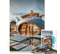 Teapot House Architecture Jigsaw Puzzle for Teenagers 1000 Pieces Cognitive Toy Quiet Hobby Premium Edge (38x26cm)
