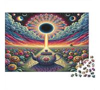 Teapot Jigsaw Puzzles Puzzle for Adults Kids. 1000 Pieces Dreamy Solar Eclipse Great Gifts Challenge Toy Educational Game Home Decoration for Adults& Kids Age 14 Years Up 1000pcs (75x50cm)