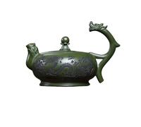 Teapot Original Green Clay Carved Dragon Handle Teapot Suitable for Travel, Home and Outdoor Tea Maker