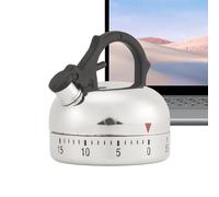 Teapot Shaped Mechanical Timer - 60 Minute Manual Countdown Kitchen Timer | Battery-Free Wind-Up Clock For Baking, Cooking, Fitness & Classroom, 2.6in Cute Novelty Tea Pot Decor For Home & Desk