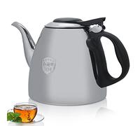 Teapot Tea, Stainless Steel Teapot with Heat-Resistant Handle for Mirror Finish, 1.2 Liters and 1.5 Liters Silver(1.5L)