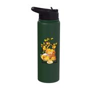 Teapot Teacup Basket with Lemon Branch Honey Tea Time Stainless Steel Insulated Water Bottle
