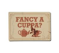 Teapot Teacup Fancy A Cuppa Kitchen Quote Metal Tin Sign