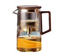 Teapot - Teapot with Infuser In, Press Filter with Inner Lining in Walnut, Pot with Separation Design 'Infuser | Transparent Kettle Resistant to Ca