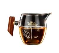 Teapot Thickening Glass Teapot Wooden Handle Kettle Justice Cup Kung Fu Tea Set Distributor Teacup Teakettle(Color02)