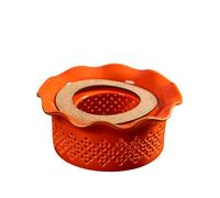 Teapot Warmer Ceramic, Light Furnace with Candle Tray,Hollow Out Warmers Tea Stove Tea Coffee Water Warmer Holder Base, Teaware For Tea Pots(Orange)