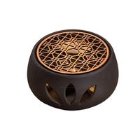Teapot Warmer Ceramic,Stove Porcelain for Teapot Hollow Carved Design,Multi-Functional Heating Base Tealight Heater,Tea Stove for Glass Teapot, Cafe, Tea, Milk