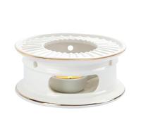 Teapot Warmer, Ceramic Tea Warmer,Teapot Heater with Spoon for Heating Tea Universal Tea Light Warmer Handcrafted Ceramic Design for Tea Coffee Water Home Use