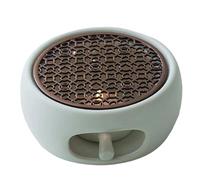 Teapot Warmer, Ceramic Tea Warmer with Copper Cushion, Heat Resistant Hollow Tea Pot Cozy for Coffee, Milk and Etc, No Candle
