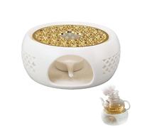 Teapot Warmer Ceramic Teapot Warmer with Candle Holder Teawarmer Hollow Out Candle Heating for Tea Candle Waxwarmer Tea Pot Warmer Base Suitable for Allteapots