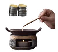 Teapot Warmer - Ceramic Wax Heating Base with Even Heat Distribution Feature, Enhancement and Relaxing Atmosphere, Candle Holder Oil Diffuser for Home Living Room Dining Table Hotel