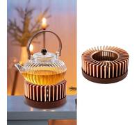 Teapot Warmer for Teapot, Teapot Warmer, Aluminium Alloy Outer Layer and Removable Pine Wood Base, Tea Warmer for Coffee, Tea, Milk, Food (Small)