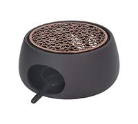 Teapot Warmer, Hollow Out Design Ceramic High Temperature Candle Warmer with Candle Holder for Home (C Pad)