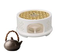 Teapot Warmer, Tea Pot Warmer Ceramic Teapot Heater Coffee Warmer with Spoon Lid and Candle Holder for Heating Coffee Milk Tea (White)