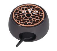 Teapot Warmer with Base, Milk Tea Warmer Tea Pot Warmer Heater Set Tea Light Candle Holder Coffee Milk Light Warmer with Purple Iron Pad for Home Black (B)