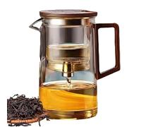 Teapot with Filter, Tea Pot with Strainer Glass Water Separation Tea Kettle, Dishwasher Ergonomic Magic Teapot One-Touch Clear Tea Maker for Flower Tea & Green Tea