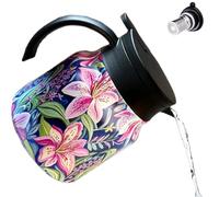 Teapot with Infuser for Loose Tea,Teapot with Infuser - 1000ml Tea Cup Infuser with Floral Pattern | Insulated Travel Mug with Vintage Tea Infuser for Loose Leaf Tea