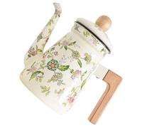 Teapot with Wooden Handle 1.2l for Brewing Tea Enamel