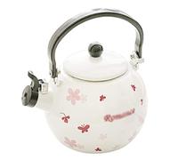 Teapots, 1.Whistling Kettle Enamel Tea Pot for Stovetop Ergonomic Handle for Universal Gas Induction Cooker(Black)