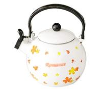Teapots, 1.Whistling Kettle Enamel Tea Pot for Stovetop Ergonomic Handle for Universal Gas Induction Cooker(Yellow)