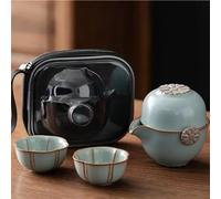 Teapots 1pc Creative Travel Tea Set 130ML One Pot Three Cups Quick Guest Kung Fu Outdoor Portable Ceramic Household Items Teapot Cup Porcelain Tea Set Portable Tea Set(B)