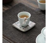 Teapots 75ml Azure Ru Kiln Ceramic Teacup Hand Pinch Flower Chinese Antique Pottery Tea Cup Teaware Bowl Mugs Ceremony Box Porcelain Tea Set Portable Tea Set(A)