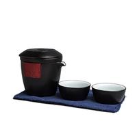 Teapots Ceramic Teapot with 2 Cups A Tea Sets Portable Travel Set with Bag Porcelain Tea Set Portable Tea Set(D)