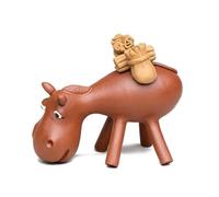 Teapots Chinese Handmade Purple Clay Tea Pet Set Lucky Donkey Statue Ornaments Figurine Sculpture Crafts Porcelain Tea Set Portable Tea Set(A)