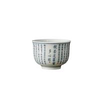 Teapots Chinese Porcelain Tea Set Hand-Painted Heart Sutra Bowl Travel Meditation Cup 1 Pcs Jingdezhen Handmade Ceramic Teacup Porcelain Tea Set Portable Tea Set