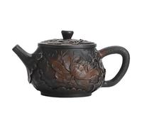Teapots Chinese Pu 'er Tea Set Hand-Carved Retro Purple Pottery Teapot Dragon Pattern Xishi Pot Ball Hole Filter Beauty Infuser Porcelain Tea Set Portable Tea Set(A)