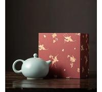 Teapots Chinese Tea Set Collection Household Brewing Kettle with Infuser 180ml Handmade Azure Ru Kiln Porcelain Teapot Zen Xishi Pot Porcelain Tea Set Portable Tea Set