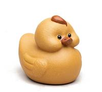 Teapots Chinese Tea Set Yixing Purple Clay Pet Handmade Sculpture Cute Small Yellow Duck Statue Ornaments Porcelain Tea Set Portable Tea Set