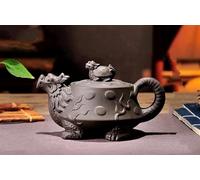 Teapots Chinese Yixing Big Capacity Handmade Clay Tea Set Purple Teapot Raditional Dragon Pot Kettle Kung Fu Porcelain Tea Set Portable Tea Set(Dull)